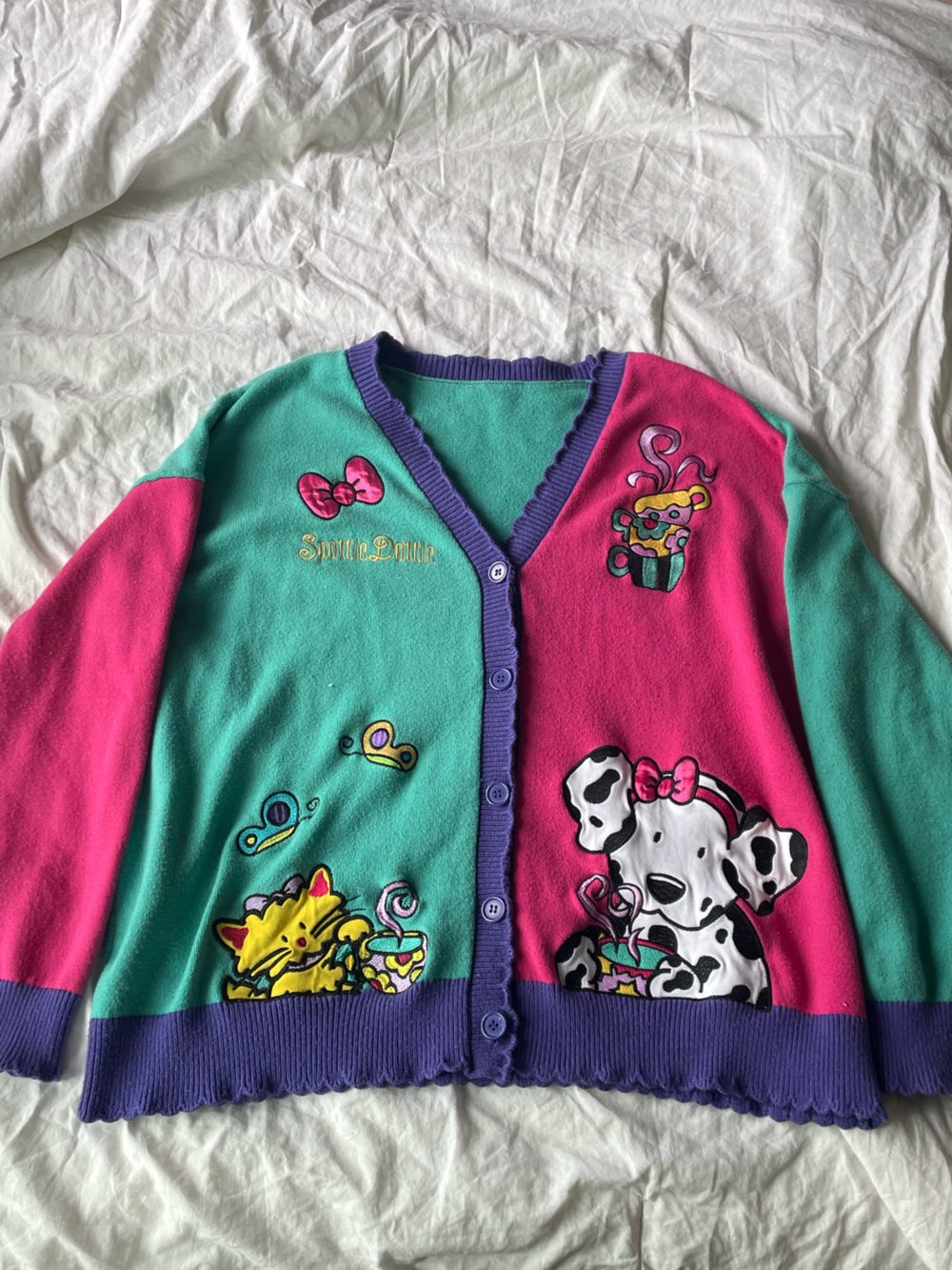 Sanrio Spottie Dottie Color Block Women's Cardigan - BoxLunch Exclusive